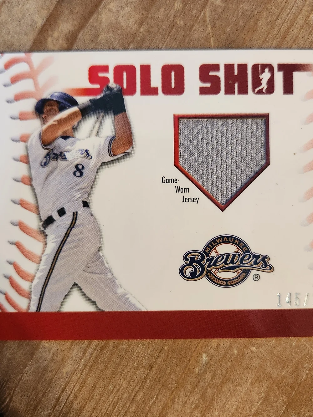 2009 Topps Unique #SSR-RB Ryan Braun Solo Shot Relics #/275 Jersey Card
